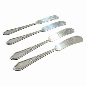 Rosedale International Silver R & R A1 1933 Manor Plate Lot of (4) Butter Knives